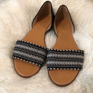 Black and White D'Orsay J. Crew Flats